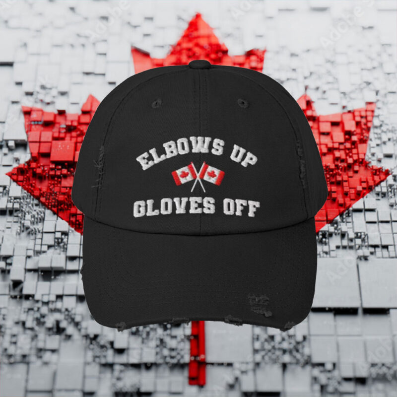 Embroidered ELBOWS UP CANADA hockey quote Canada Proud Patriotic Hat