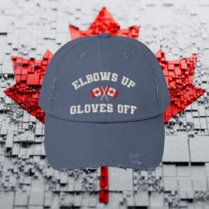 Embroidered ELBOWS UP CANADA hockey quote Canada Proud Patriotic Hat