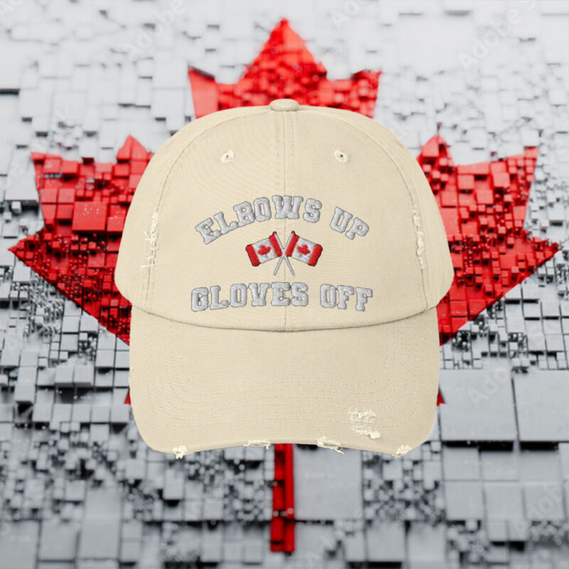 Embroidered ELBOWS UP CANADA hockey quote Canada Proud Patriotic Hat