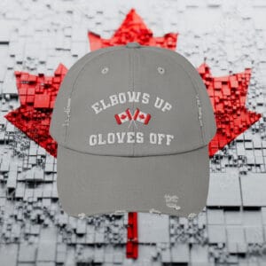 Embroidered ELBOWS UP CANADA hockey quote Canada Proud Patriotic Hat