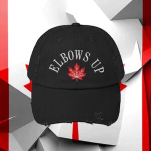 Embroidered Elbows Up CANADA Hat, Canada Proud Patriotic Hat