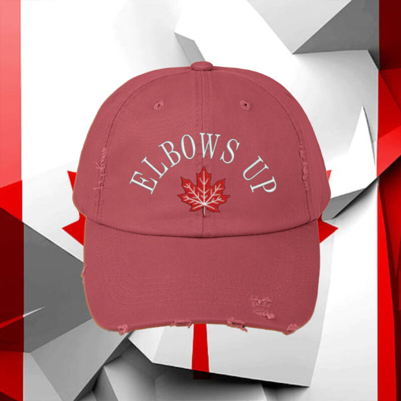 Embroidered Elbows Up CANADA Hat, Canada Proud Patriotic Hat
