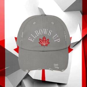 Embroidered Elbows Up CANADA Hat, Canada Proud Patriotic Hat