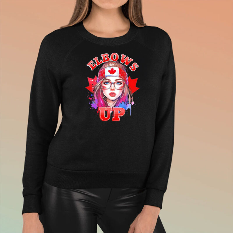 Girl Elbows Up Canada Flag shirt