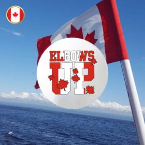 Never the 51st State Elbows Up Canada Button - True North Strong And Free