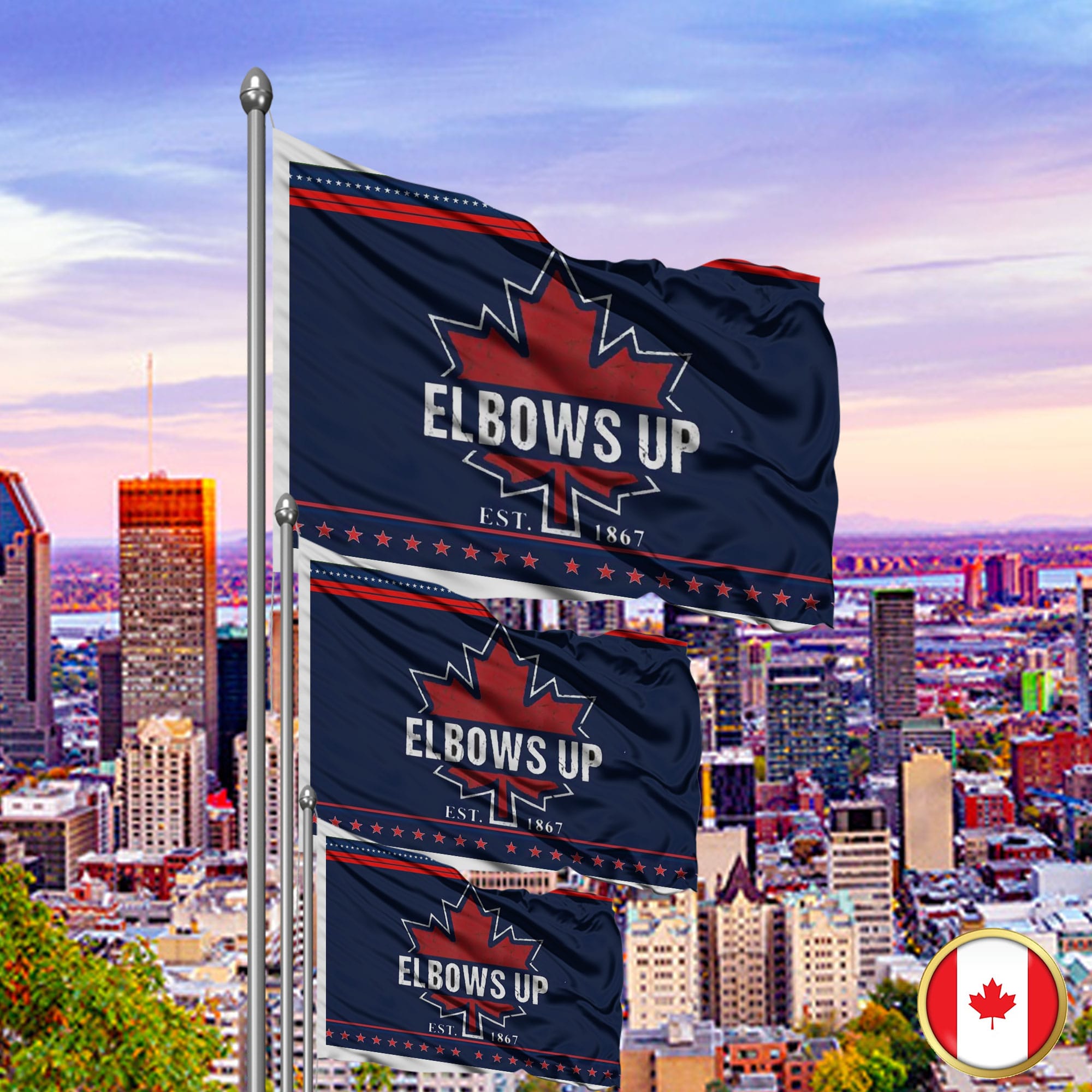 Proud Canadian Flag Elbows Up Canada