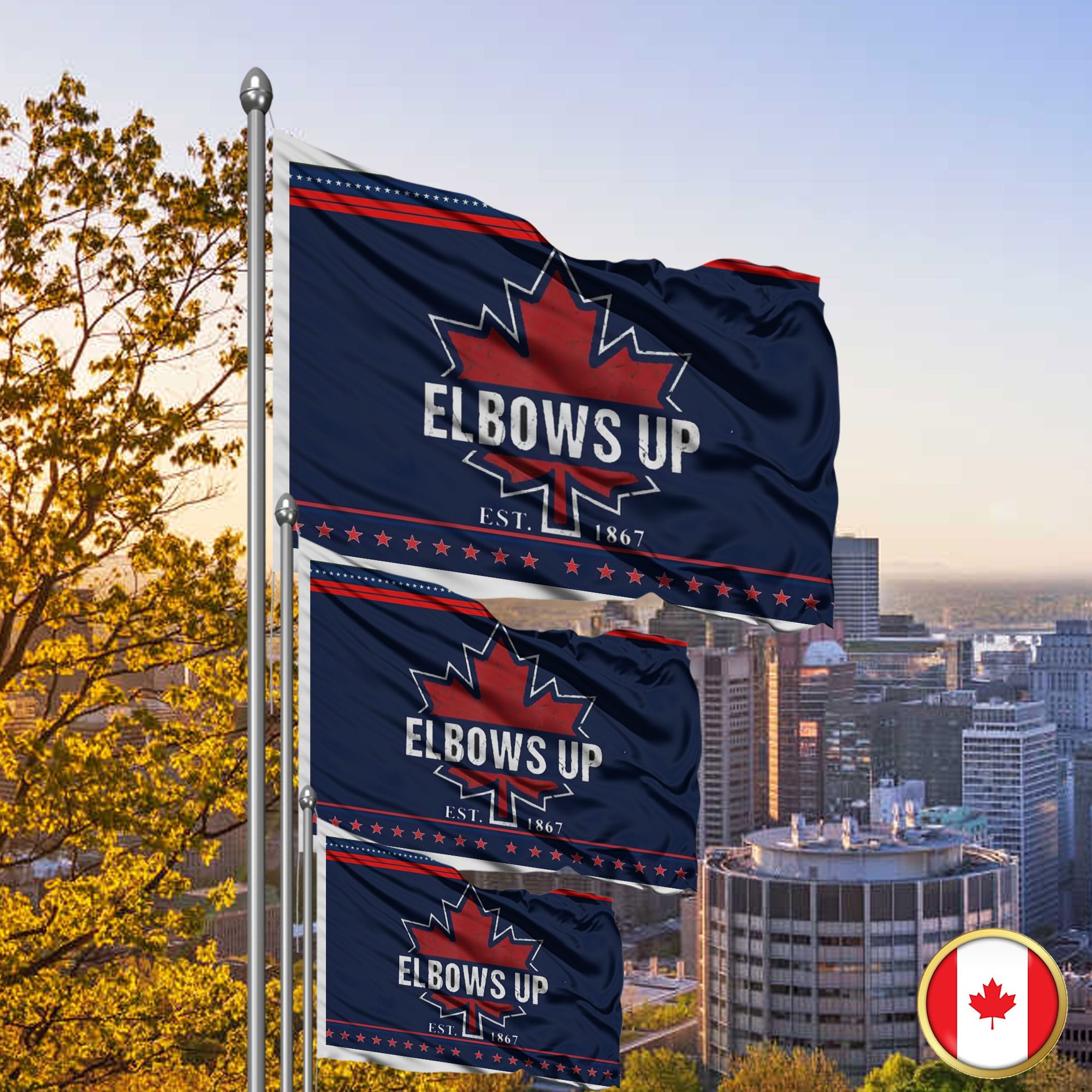 Proud Canadian Flag Elbows Up Canada