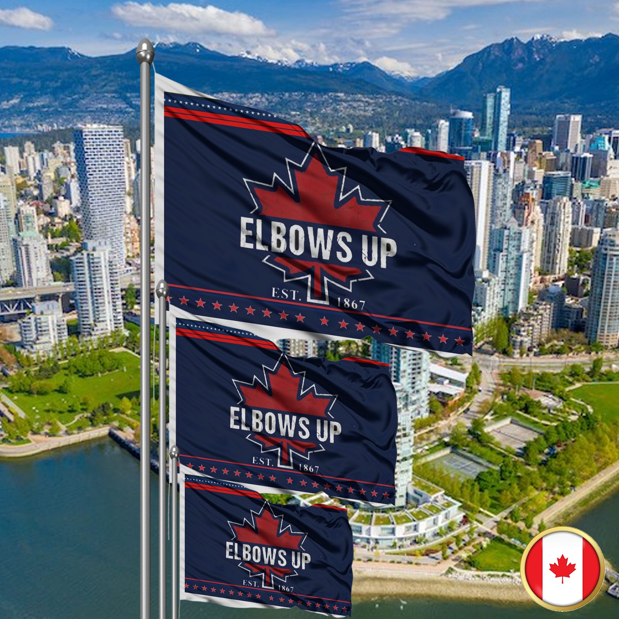 Proud Canadian Flag Elbows Up Canada