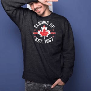 retro elbows up canada est 1867 print shirt