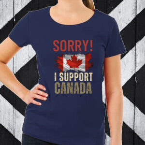 Canadian Flag Maple Sorry Grunge Leaf Support T-Shirt