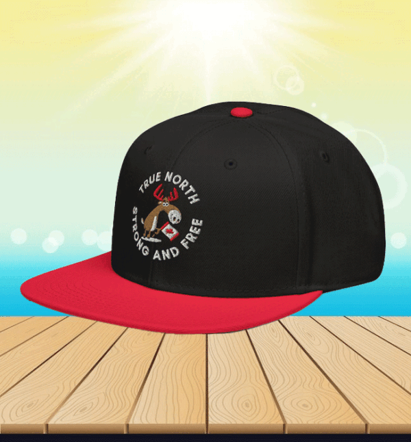 Funny Canada Moose Hat, True North Strong And Free Snapback Hat
