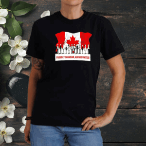 Proudly Canadian Always United Printed Baseball T-Shirt