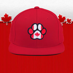 Reversible Canadian Flag Paw Print Dog Hat