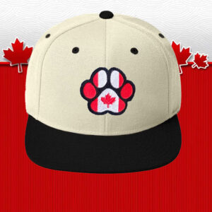 Reversible Canadian Flag Paw Print Dog Hat