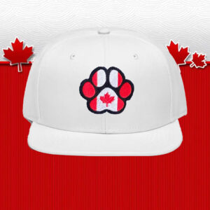 Reversible Canadian Flag Paw Print Dog Hat