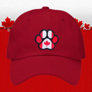 Reversible Canadian Flag Paw Print Dog Hat