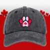 Reversible Canadian Flag Paw Print Dog Hat