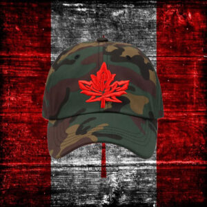 Canada Leaf Black & Red Hat
