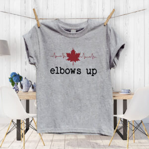 ELBOWS UP Lettering & Red Maple Leaf 2025 T-Shirt
