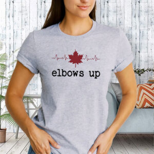 ELBOWS UP Lettering & Red Maple Leaf 2025 T-Shirt