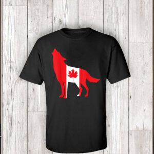 Proud Canadian Canada Grey Wolf Canada Day T-Shirt