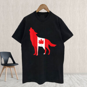 Proud Canadian Canada Grey Wolf Canada Day T-Shirt